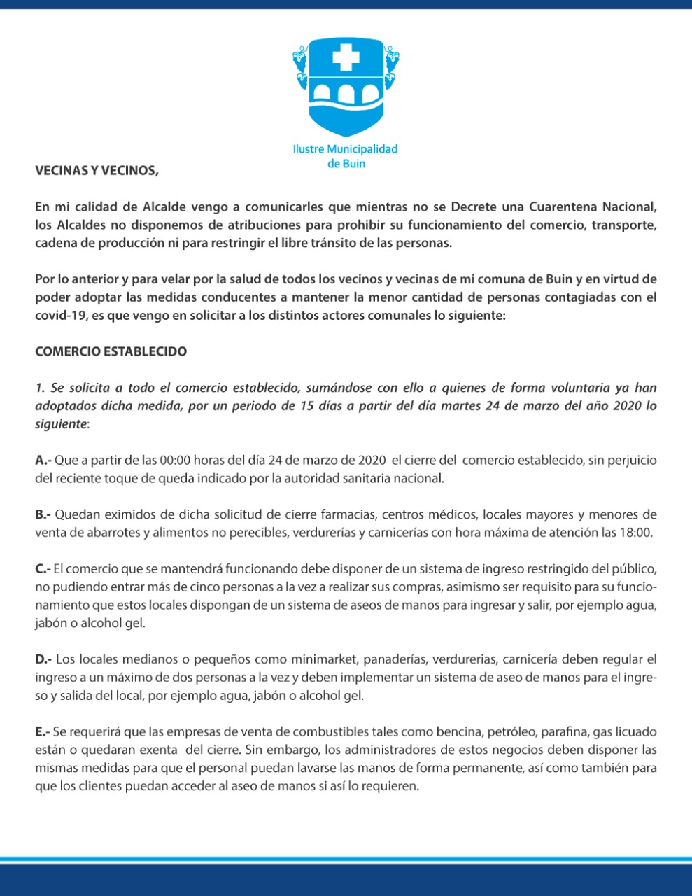 Comunicado alcalde 1